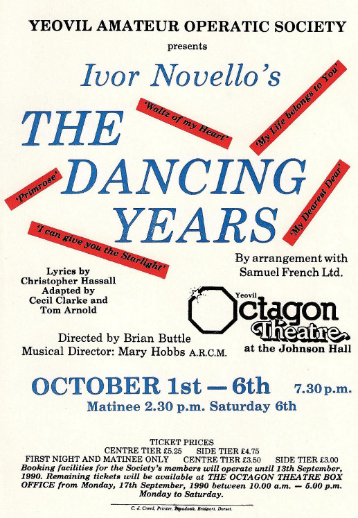 Poster advertising 'The Dancing Years' (1990)