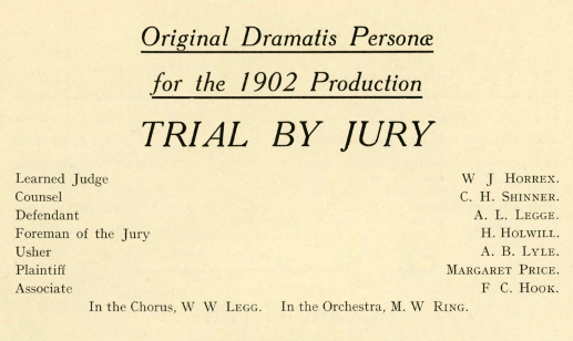 The Cast of 'Trial by Jury' 1902