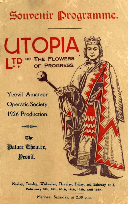 YAOS 1926 Production 'Utopia Limited' - Programme Front Cover