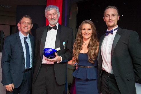 YAOS Chairman Geoff Thresh, Jennifer Holland-Brewer & Luke Whitchurch receiving the award on behalf of YAOS for Best Musical Production. Bristol Evening Post Award for Best Musical