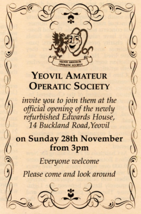 Newspaper advertisement for the opening of Edwards House