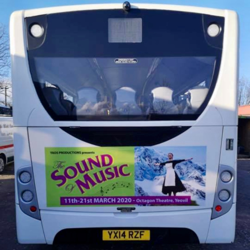 Sound of Music advert on the back of a local bus
