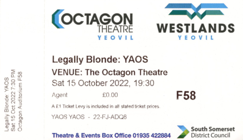 Ticket for Legally Blonde