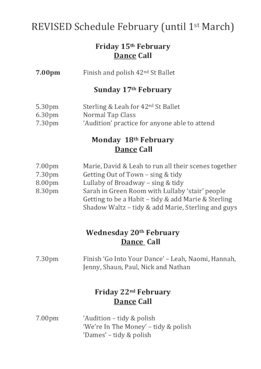 Revised Feb Rehearsals - Page 1