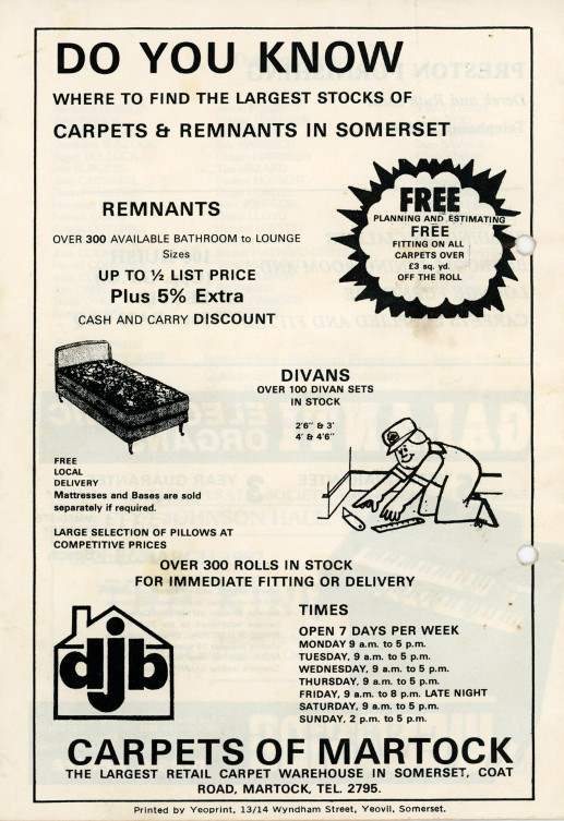 Programme Back Cover