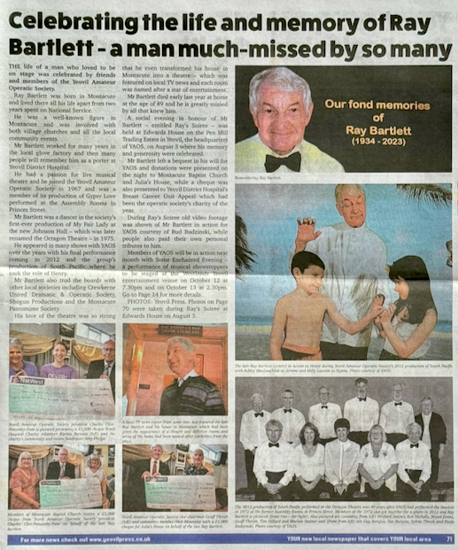 Celebrating the life and memory of Ray Bartlett, 1934-2023