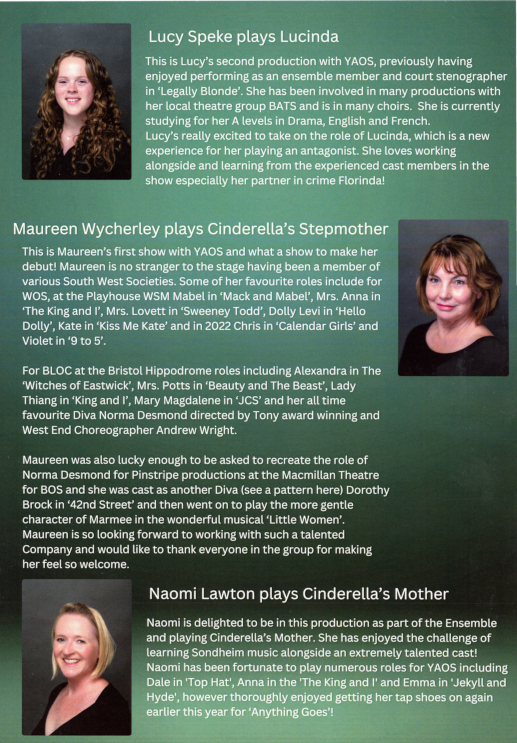 Cast: Lucy Speke, Maureen Wycherley, Naomi Lawton 15 Cast: Lucy Speke, Maureen Wycherley, Naomi Lawton