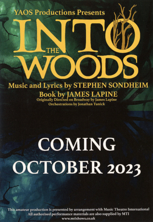 Inside Back Cover - YAOS Autumn 2023 Production 'Into The Woods'