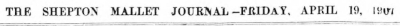 Shepton Mallet Journal, Friday 19th April 1907