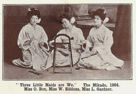 Miss O Box, Miss W Siddons & Miss L Gardner