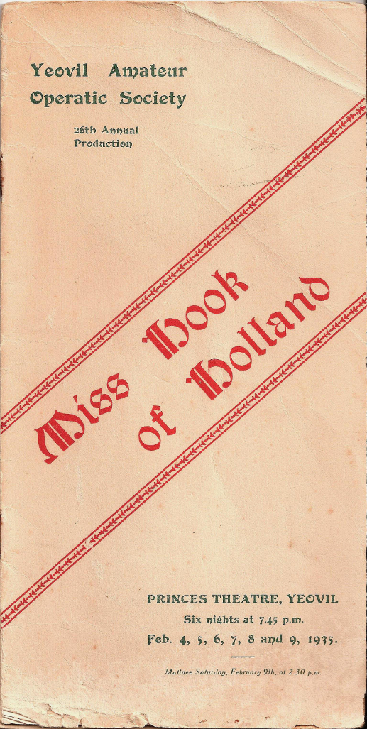Programme Front Cover for 'Miss Hook of Holland' (1935)
