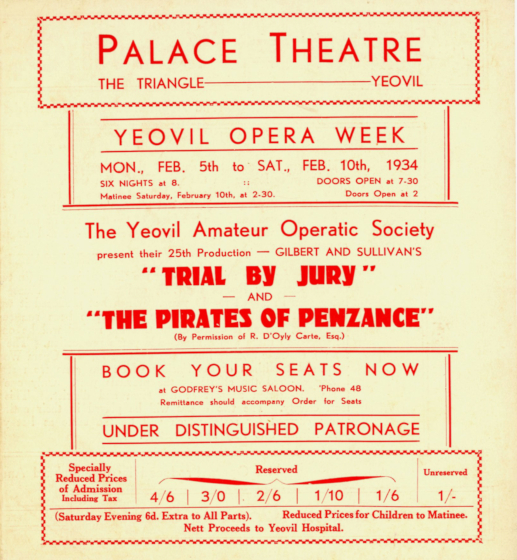 Front of poster for 'Yeovil Opera Week'