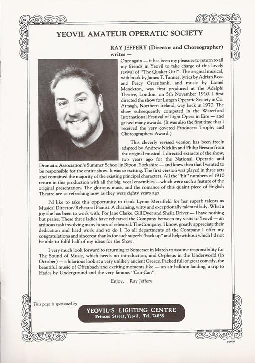 Yeovil Amateur Operatic Society - Past Productions > 1991 > The New ...