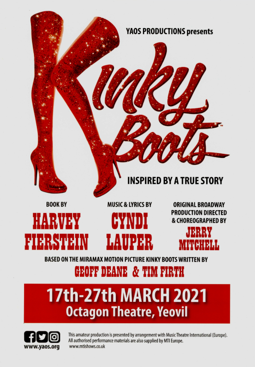 Inside Back Cover - YAOS Presents 'Kinky Boots' at the Octagon Theatre 17-27 March 2021
