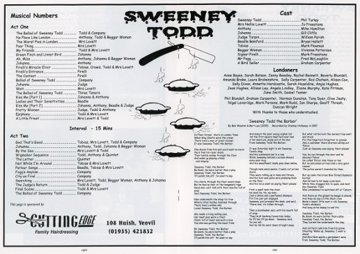 Sweeney Todd Centre Fold Sweeney Todd Centre Fold