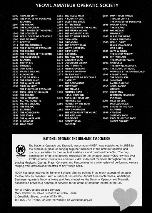 Inside Back Sweet Charity Programme: Inside Back Cover
