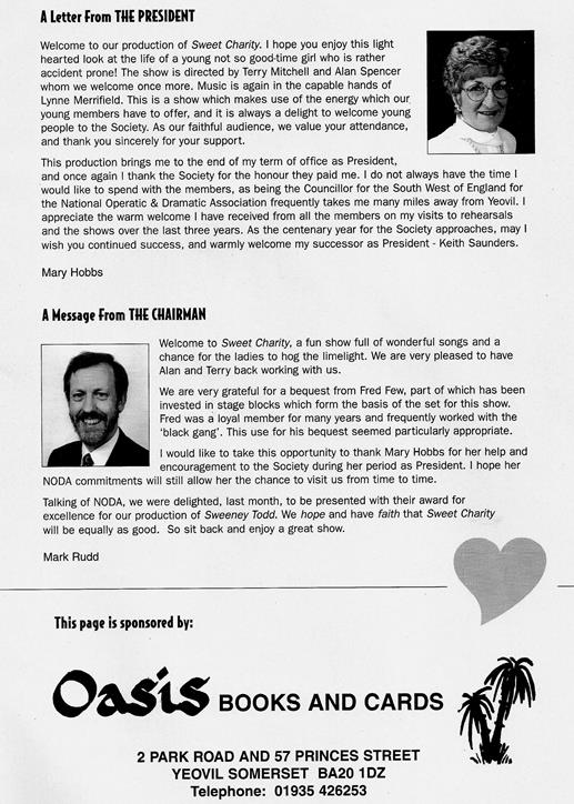 Page 3 Sweet Charity Programme: Page 03