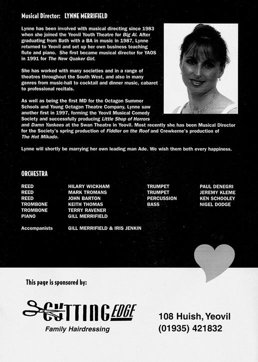 Page 11 Sweet Charity Programme: Page 11