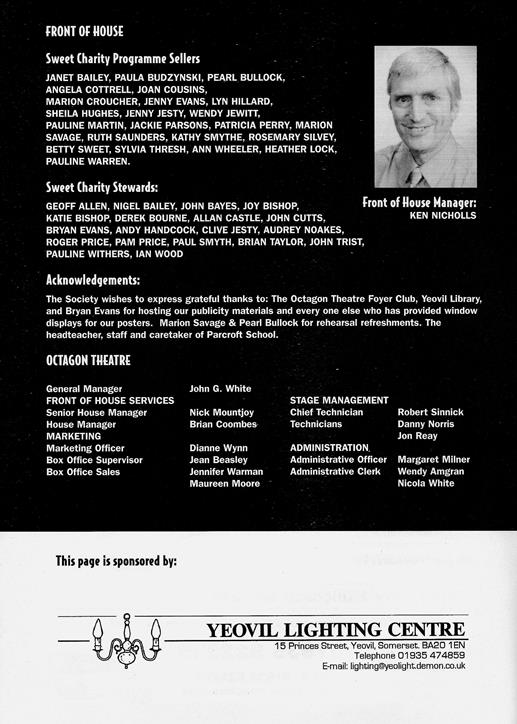 Page 15 Sweet Charity Programme: Page 15