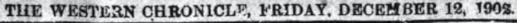 The Western Chronicle, Friday 12 December 1902