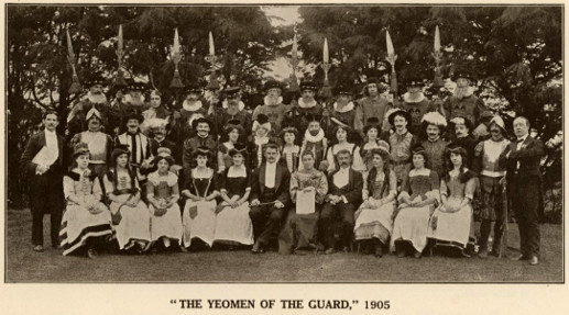 Cast of the YAOS 1905 production of 'Yeomen of the Guard'